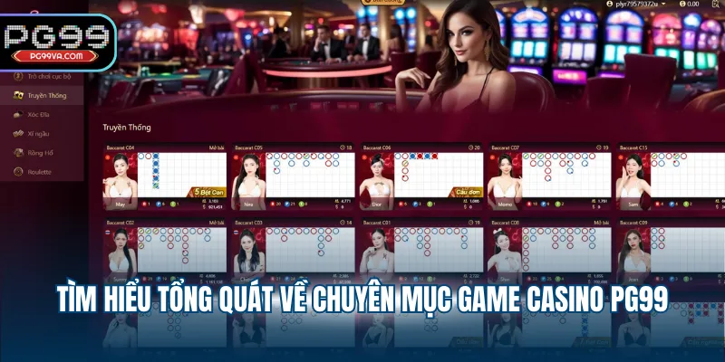 Tìm hiểu tổng quát về chuyên mục game Casino PG99